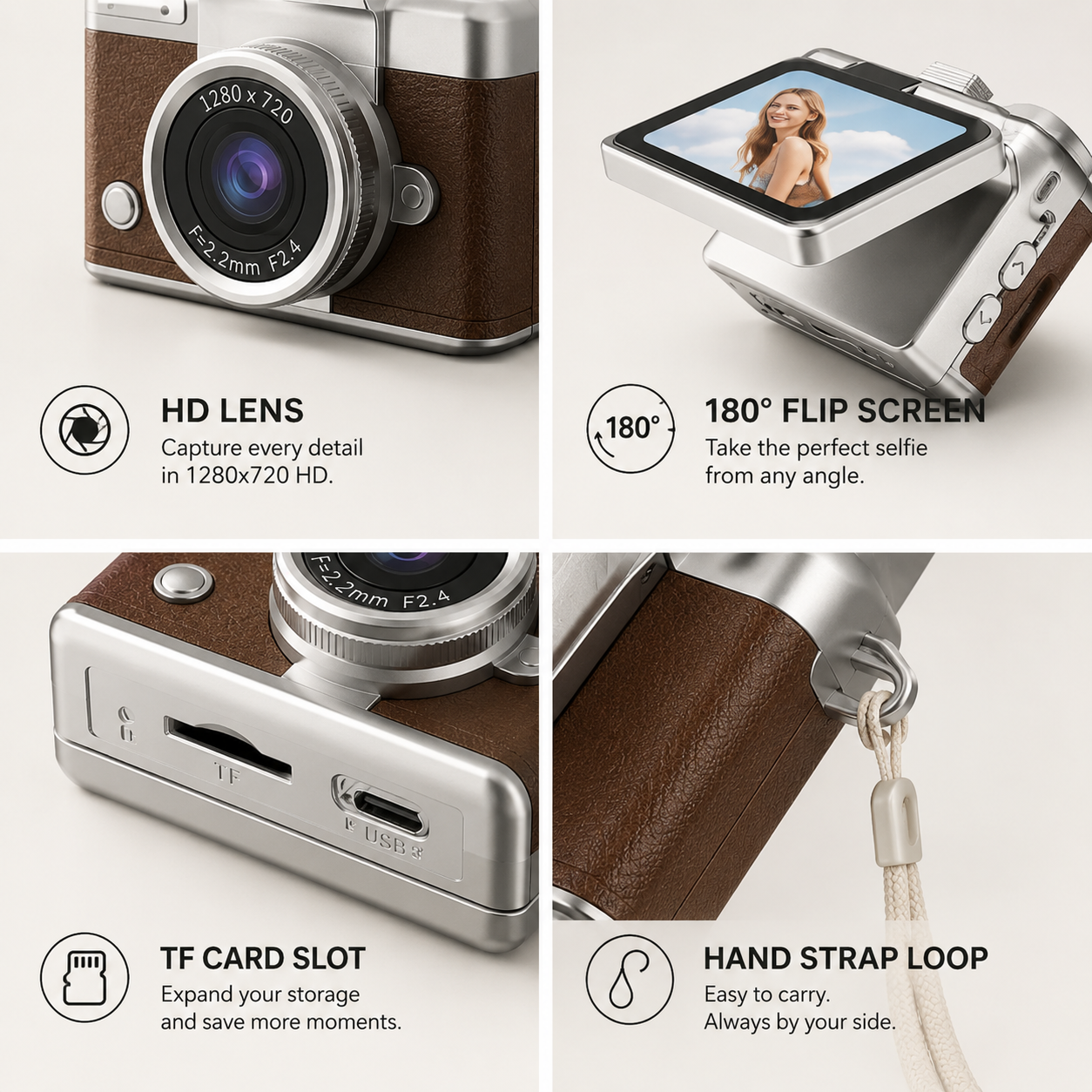 Thumb Keychain Camera 1.47 Inch Flip Screen Retro CCD Mini Digital Camera HD Very Small Camcorder Video Recorder