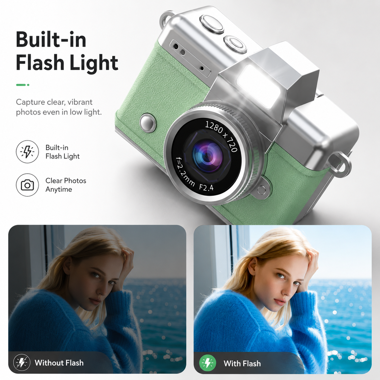 Thumb Keychain Camera 1.47 Inch Flip Screen Retro CCD Mini Digital Camera HD Very Small Camcorder Video Recorder